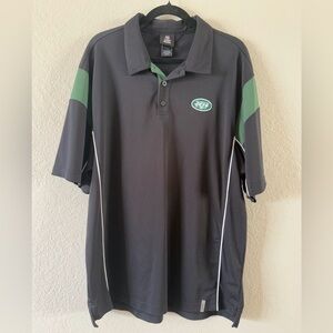 NFL Team Apparel Reebok New York Jets Polo Shirt Black Green Size XL Football